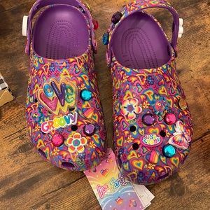 LISA FRANK X CROCS Classic Clog Shoes Neon Purple/Multi Women’s Size 9 / Mens 7